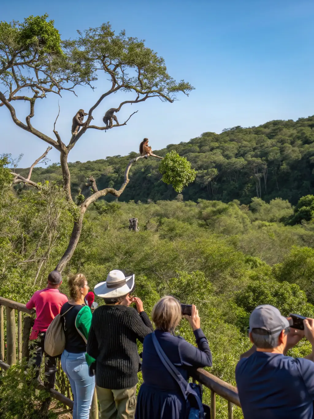 A captivating photo of tourists interacting with lemurs in Lokobe National Park, showcasing the unique wildlife encounters available on the tour.