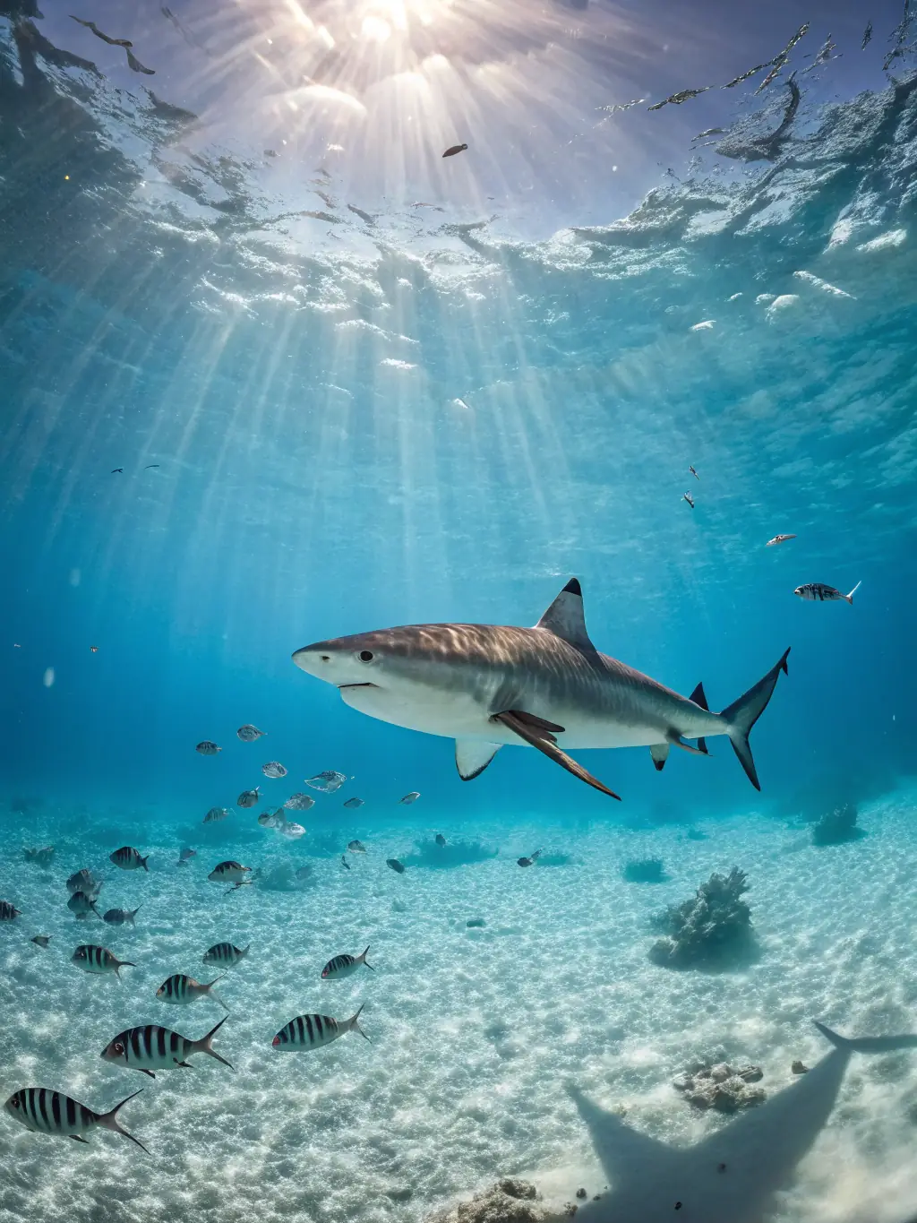 A captivating image of a whale shark swimming gracefully in the ocean near Nosy Be, highlighting the whale shark encounter tour.
